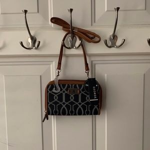 Black Trellis GEORGE Wallet Crossbody